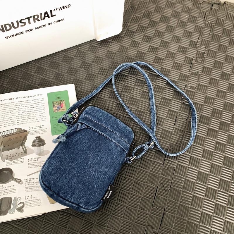 Джинсовая сумка для телефона на молнии, мини-сумка через плечо для женщин и мужчин