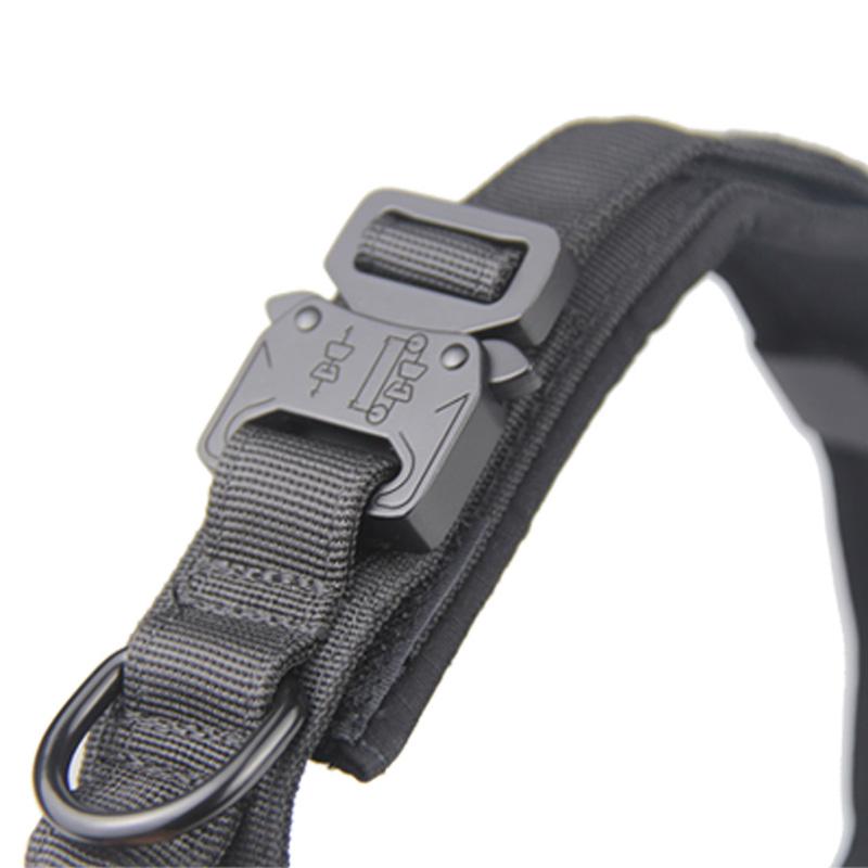 Military Tactical Dog Collar Durable Adjustable Nylon Collar with Control Handle for Medium Large Dogs Walking Pet