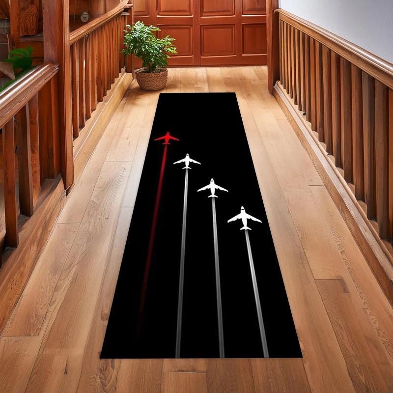 Airplane Pattern Hallway Runner Rugs Carpets Floor Mats Home Decoration Non Slip Washable Art Carpets for Living Room Carpet