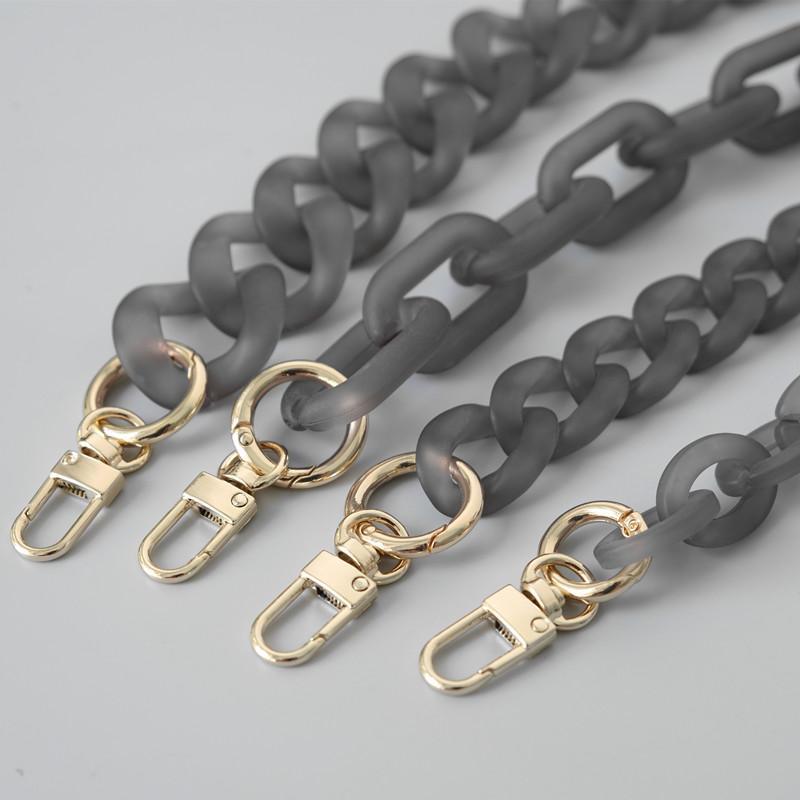 New Fashion Woman Bag Accessory Detachable Parts Replacement Chain Grey Resin Luxury Strap Women Acrylic Shoulder Handle Chain