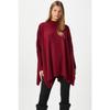 Женский бордово-красный трикотажный свитер Zenta Oversize с боковыми разрезами