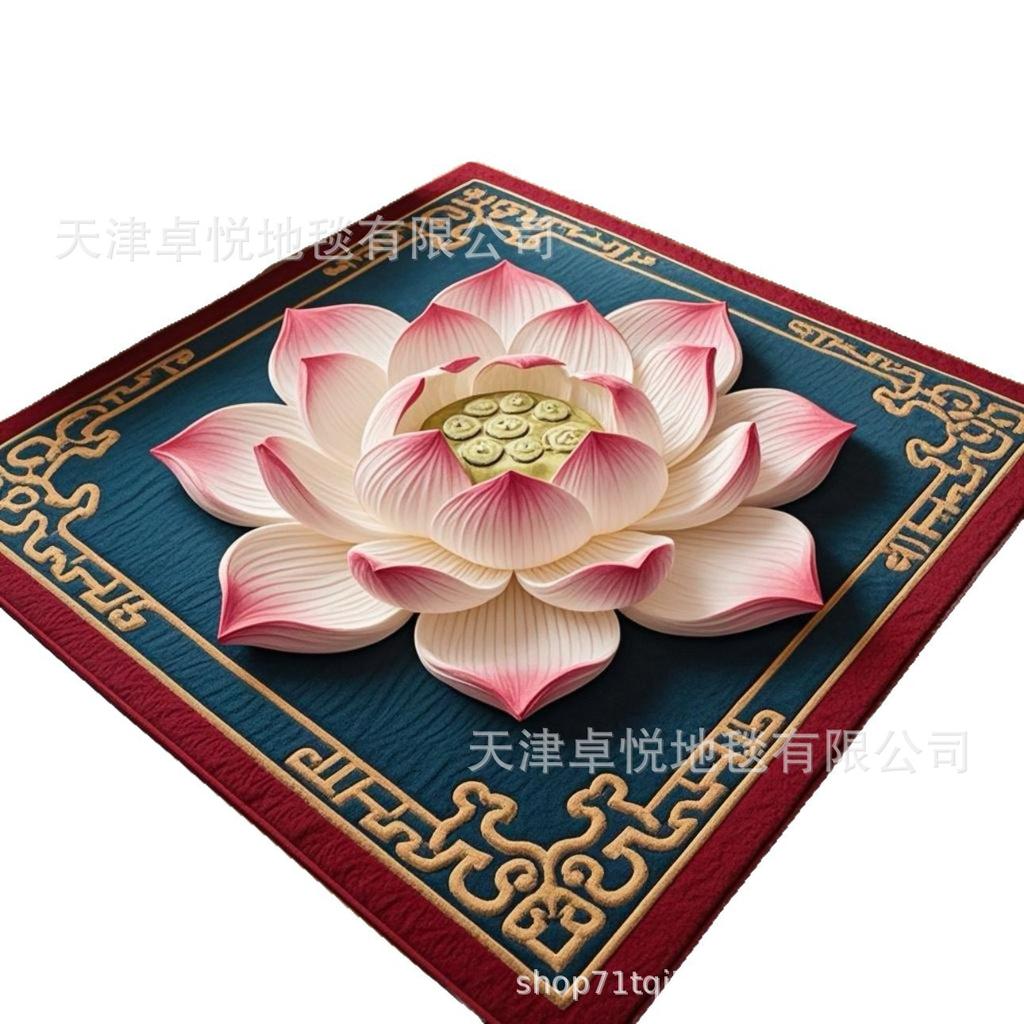 Ковер в новом китайском стиле, ковер «Лотос», противоскользящий, простой в уходе, легко чистится, напольный коврик