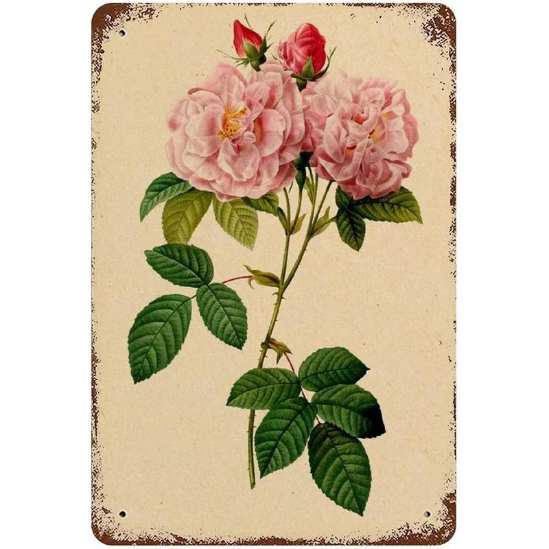 Металлическая жестяная табличка Сад Красивые цветы Винтажная жестяная табличка Цветок Лаванда Металлическая настенная панель Ретро Арт Декорация для дома Кафе Бар