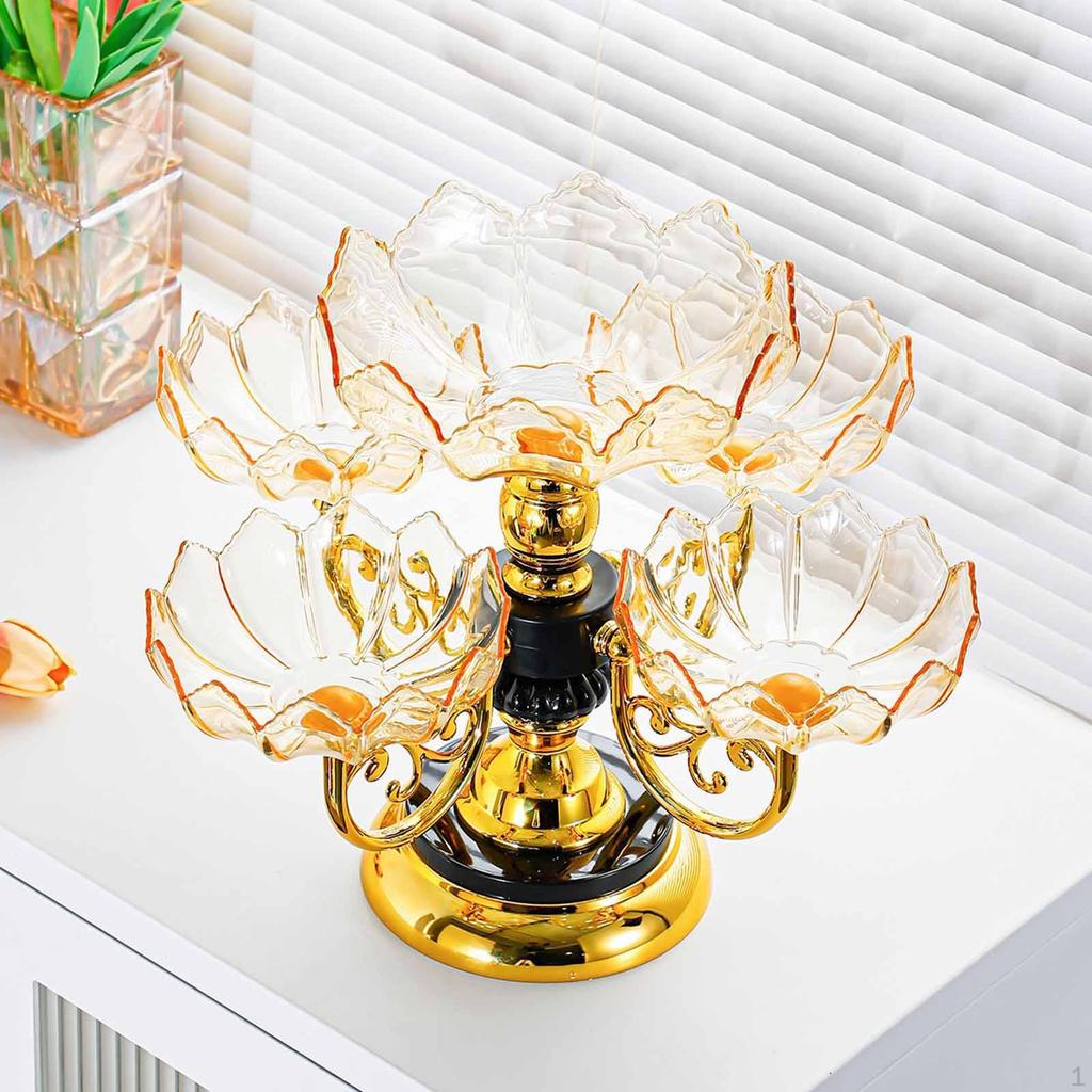 Rotating Snack Serving Tray Divided Dishes Fruit Bowl Display Modern with Multi