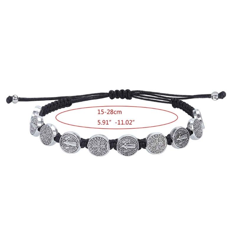 Леди Мэри/святой Бенедикт Браслет Ручной работы Плетеный Браслет из бусин Удачный Молитвенный Религиозные браслеты для мужчин и женщин