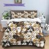 Cartoon Puppy Pattern Bedding,Quilt Set Quilt Cover Pillowcase Home Birthday Gift (1 * duvet cover + 2 * pillowcase, without core)