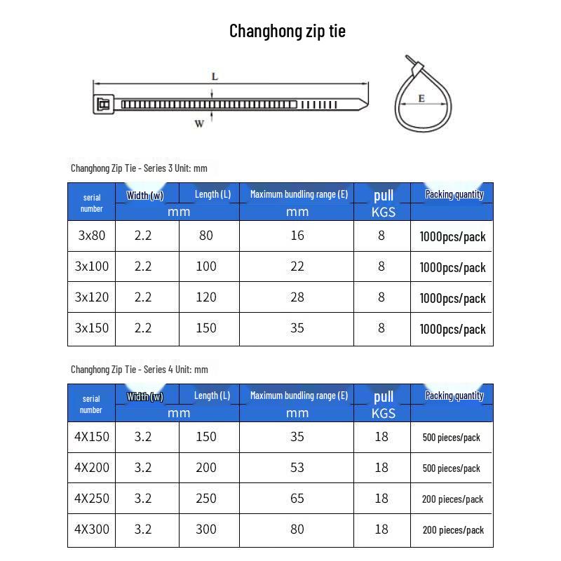 CHS Changhong Self-locking Nylon Cable Ties