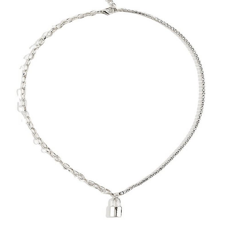 Европа, Америка, модный тренд, нерегулярная цепочка, бриллиантовые аксессуары для женщин, простое когтевое крепление, подвеска-замок на цепочке