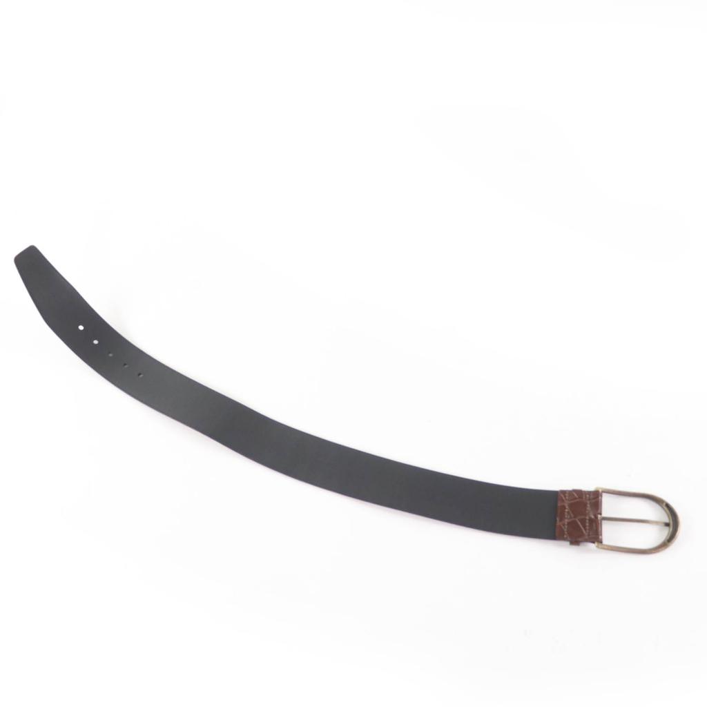 Превосходный ремень SAINT LAURENT из кожи с тиснением под крокодила с логотипом Коричневый 65 GRZ619783 Б/у