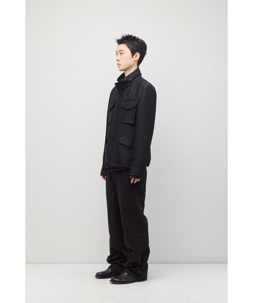 HATCHINGROOM Silent M65 Jacket Wool/Silk Black