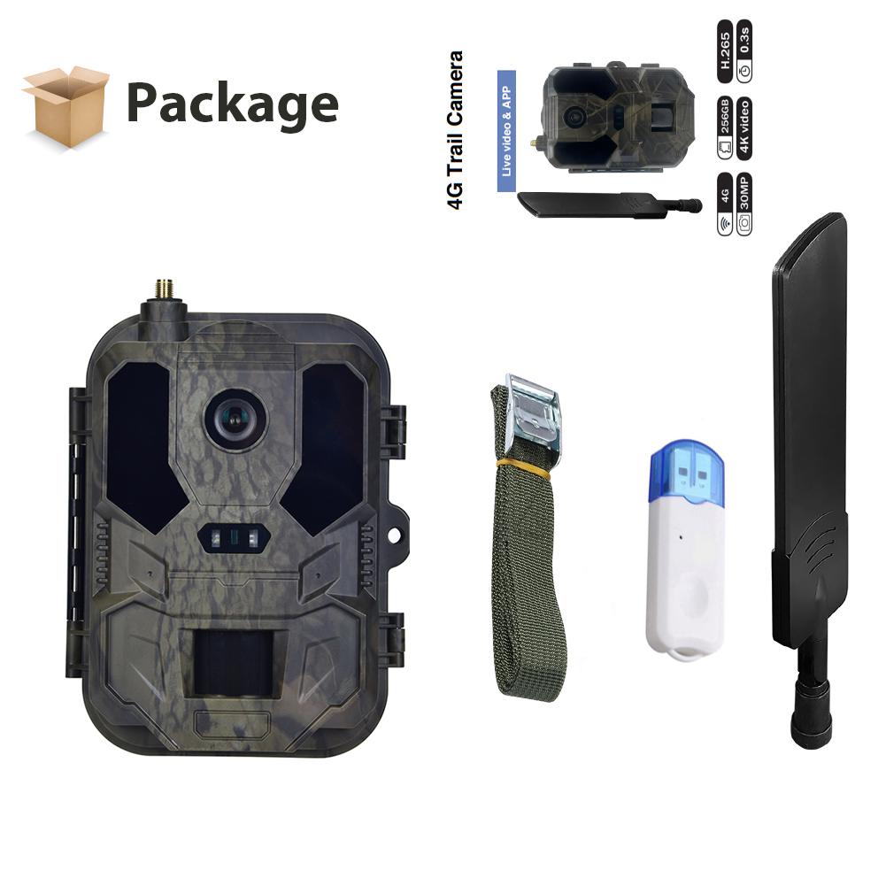 HC960PRO Hunting Trail Camera 4G 30MP Night Vision Photo 4K Live Stream Media APP Cloud Service No Lithium Battery Required