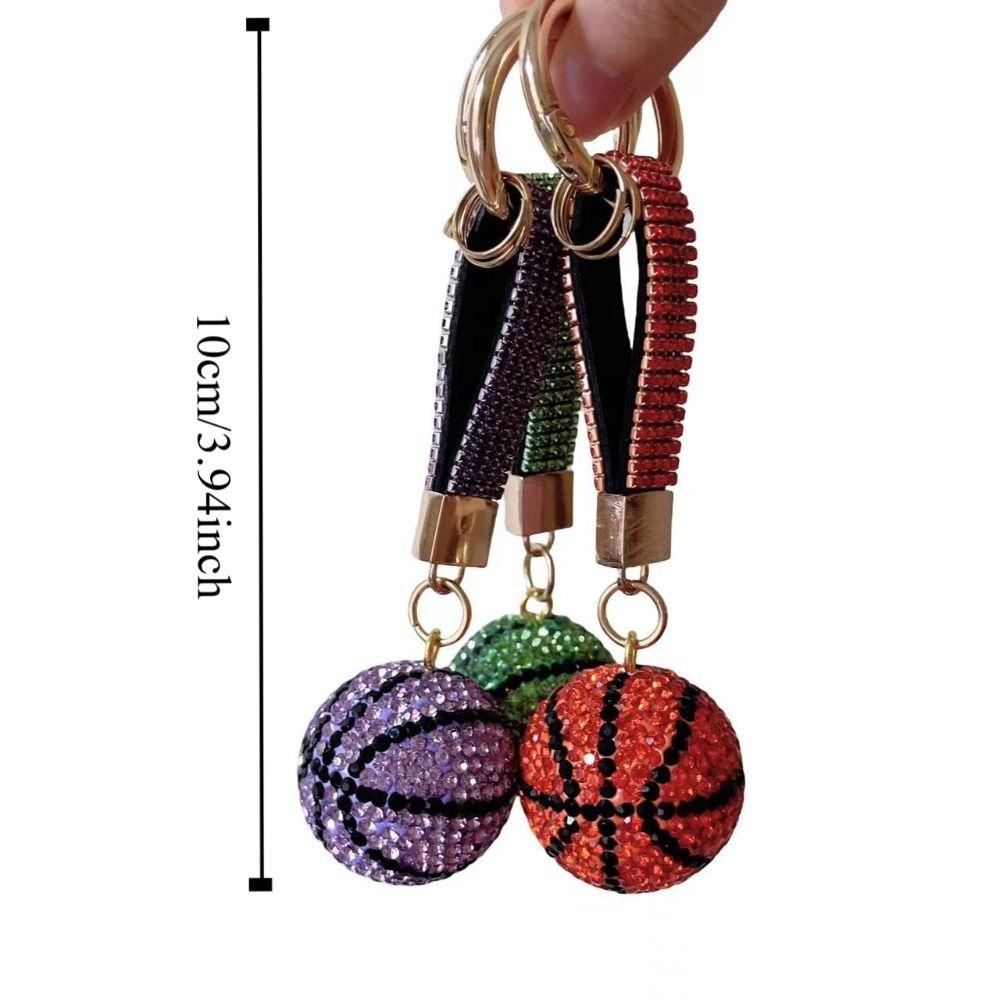 Круглая бусина Баскетбольная подвеска Стразы Спортивный брелок Подарочный брелок Баскетбольный мяч унисекс