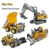 Alloy Remote Control Construction Toy Set: Excavator, Bulldozer, Dump Truck for Kids.