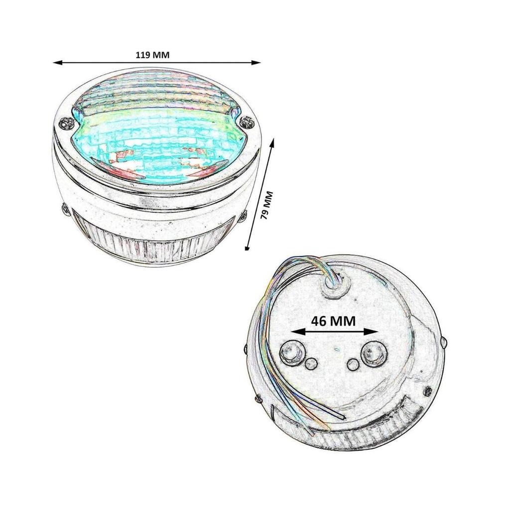 Задний фонарь 12В хром Duolamp – Задний стоп-сигнал, указатель поворота и фонарь номерного знака | Янтарная/красная линза | Универсальный для классических автомобилей и грузовиков Ford