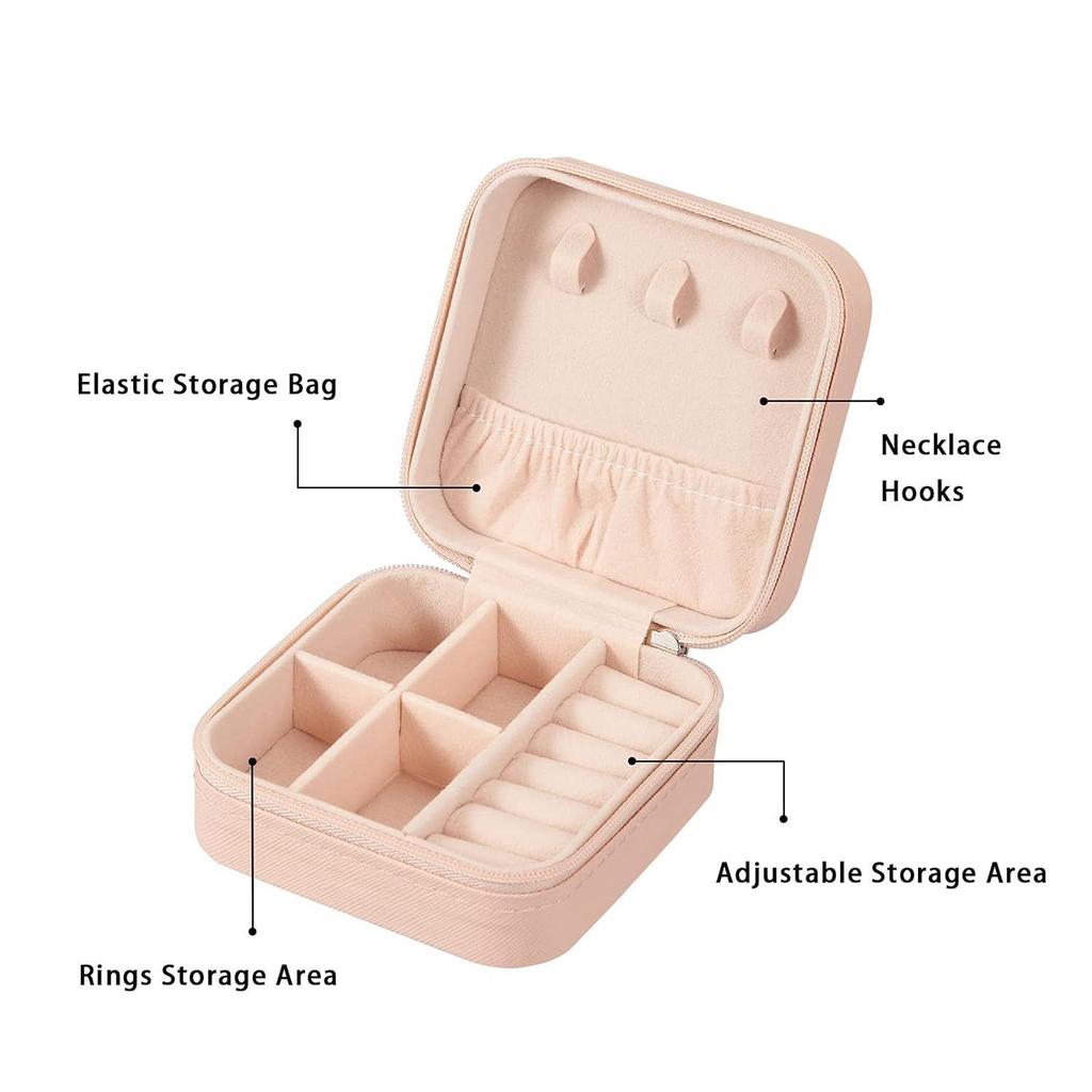 Pu Leather Small Jewelry Box, Travel Portable Jewelry Case For Ring, Pendant, Earring, Necklace