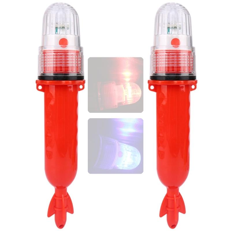 Durability Waterproofed LED Fish Lures Lamp 3V Low Voltages Flash Beacon for Boats Navigations and Fish Luring