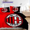 AC Milan Pattern Bedding Quilt Set Quilt Cover Pillowcase Home Decoration Birthday Gift (1 * duvet cover + 2 * pillowcase, without core)
