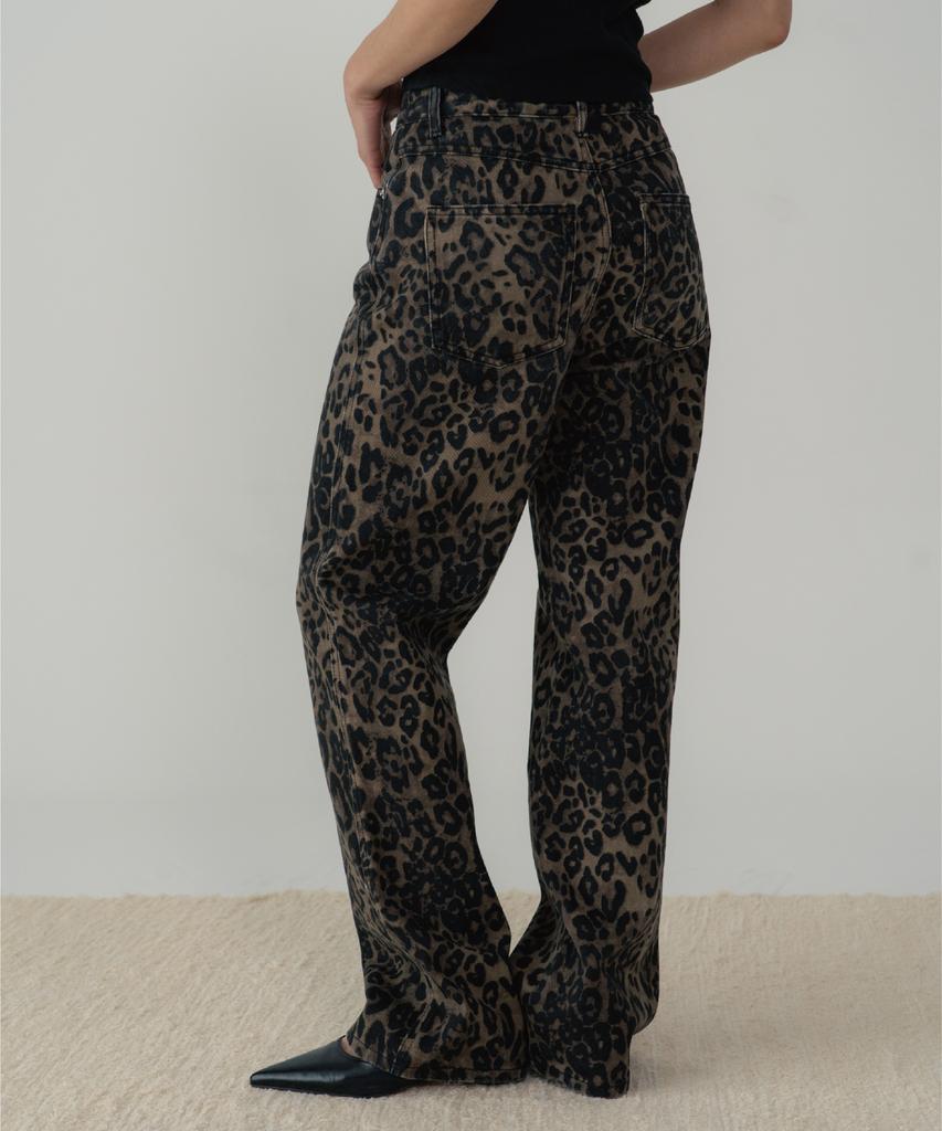 ZIZEMUSEUM Leopard Wide Pants (Brown)