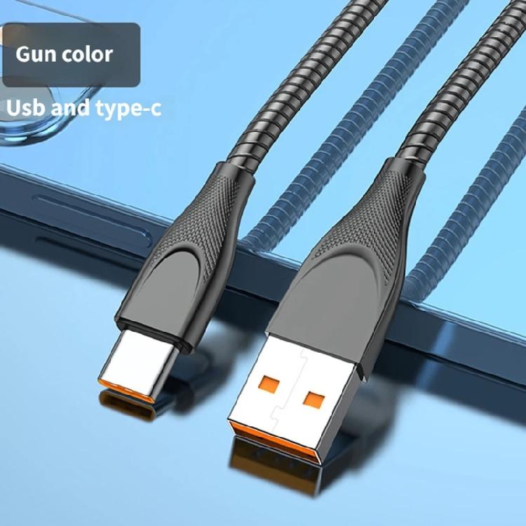 Кабель USB на USB-C, 65 Вт, Быстрая зарядка, штекер-штекер, Металлическая оплетка, Разъем Power Delivery, Кабель для передачи данных, Для аксессуаров телефона