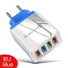 Зарядное устройство для мобильного телефона 4 USB 3A Цветная зарядная головка - Европейский стандарт