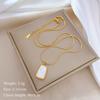 Square Shell Snake Bone Chain Furnace Real Gold Necklace Female Collarbone Chain With Jewelry