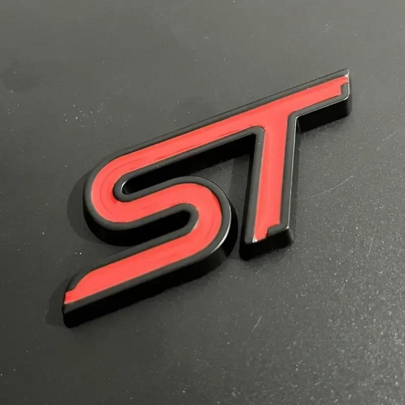 3D Metal ST Line Front Grille Emblem Car Rear Trunk Badge For Ford Edge Puma Kuga Mondeo Fiesta Ecosport Focus STLINE Sticker