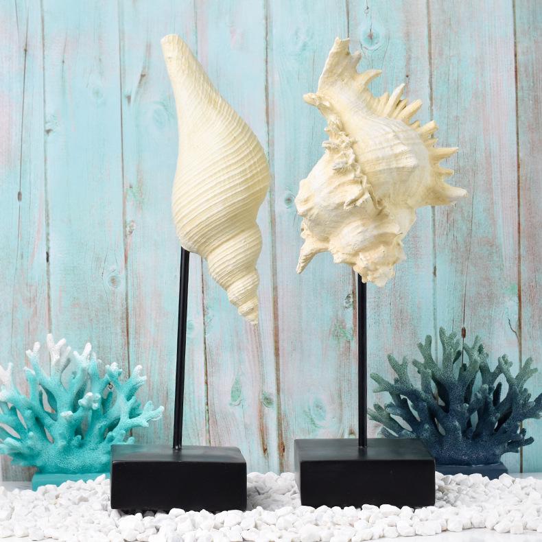 Ocean-Themed Mediterranean Decorations: Starfish, Seahorse, and Conch for Living Room or Restaurant