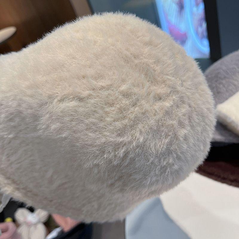 Плюшевая шляпа рыбака Детская осенне-зимняя теплая вязаная панама Модная белая шляпа-ведро