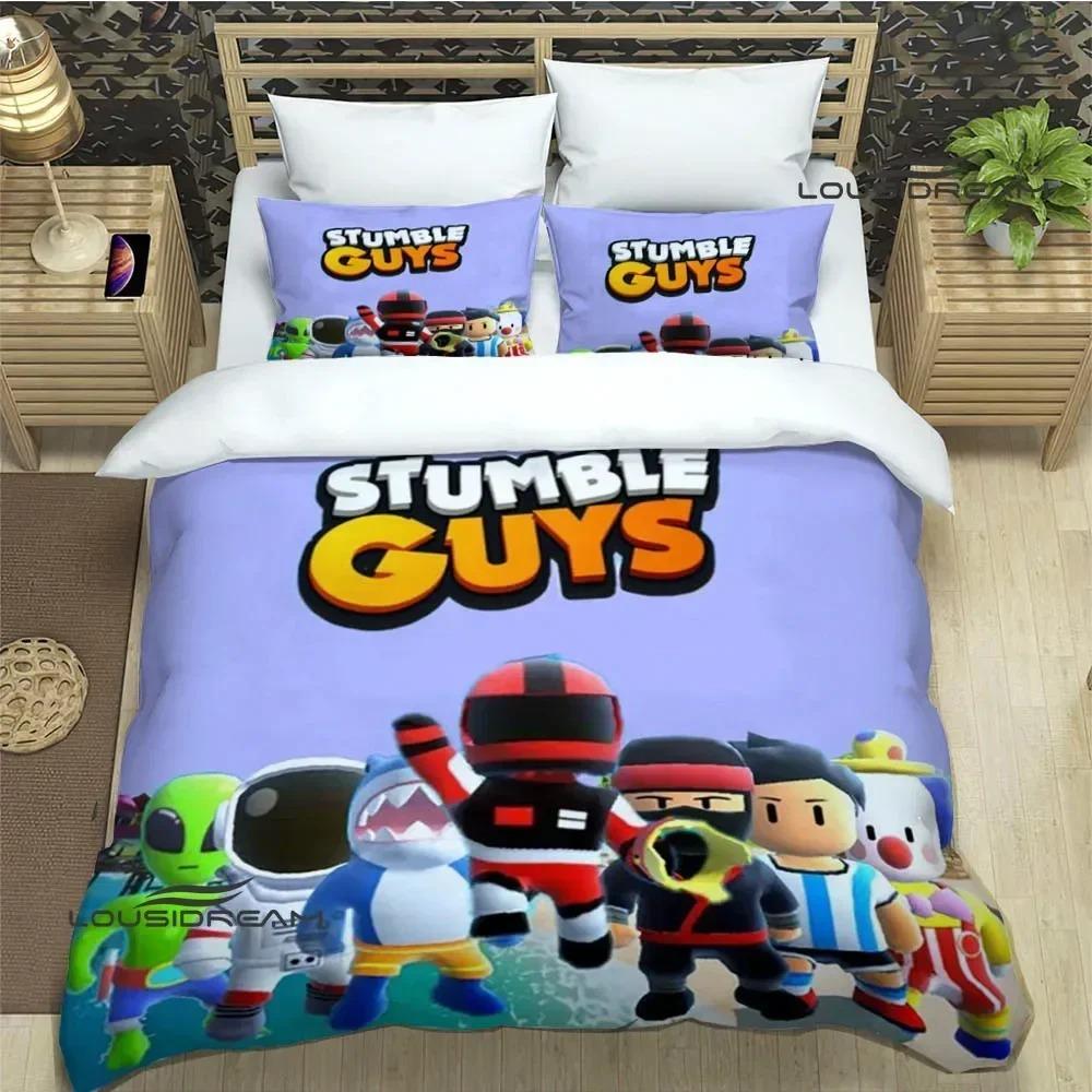 3D Мультяшный Игровой Комплект Постельного Белья Stumble Guys Пододеяльник Комплект Одеял Изысканные Принадлежности для Кровати для Детей Подростков