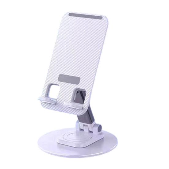 Phone Holder Foldable 360 Rotation Adjustable Desk Stand Metal Anti-Slip Silicone Pad Bracket for Phones Tablets