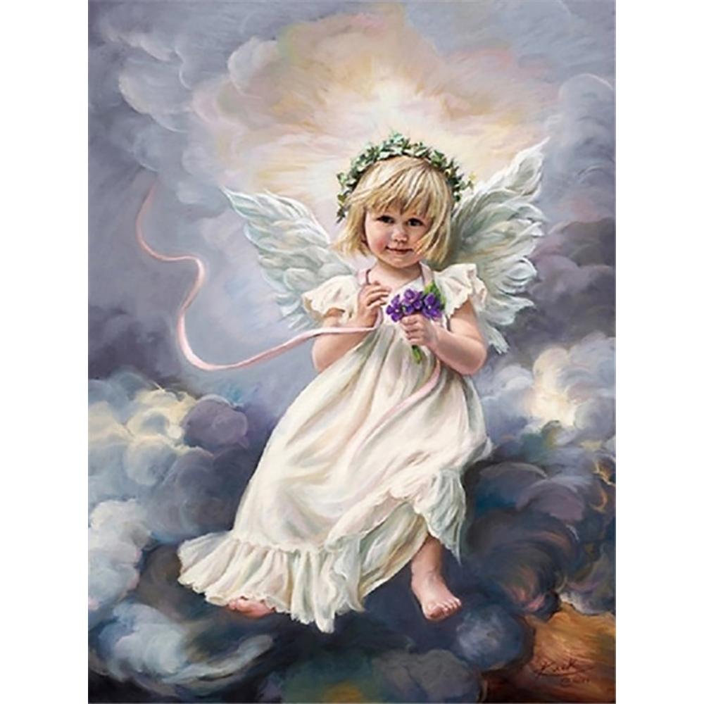 5D DIY Алмазная картина Вышивка крестиком Ангел Алмазная вышивка Портрет Мозаика Картина Rhinestone House Decor