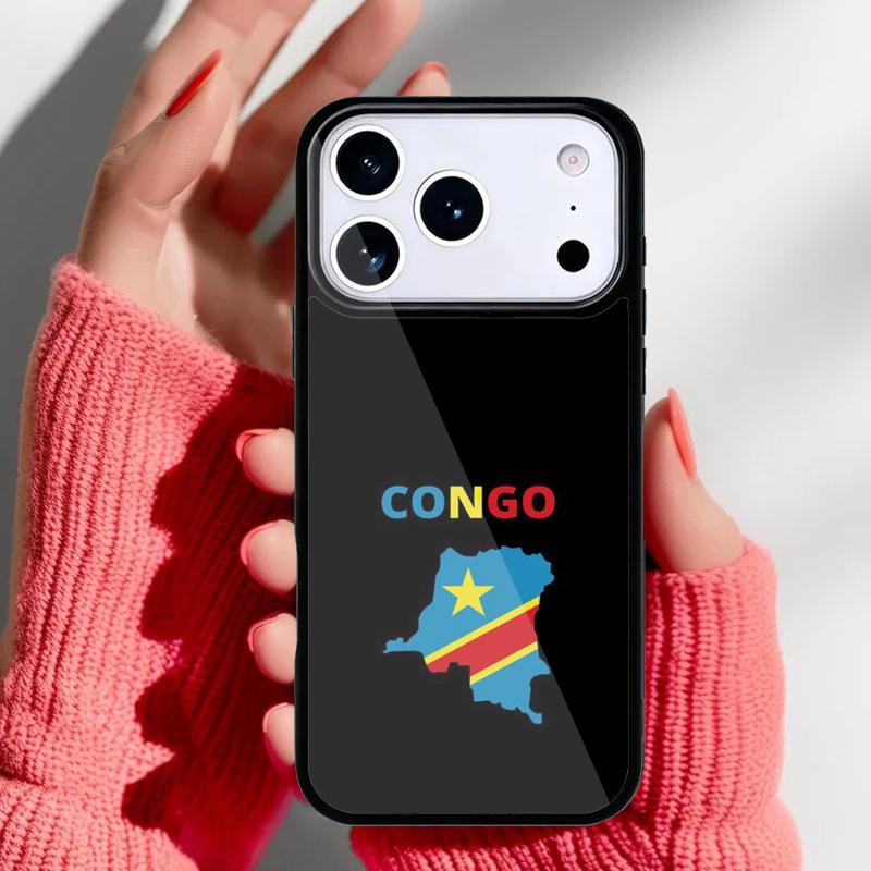 Congo Democratic Republic Flag Phone Case for iPhone 17 16 15 14 13 Pro Max Back Cover for 12 11 Pro Coque