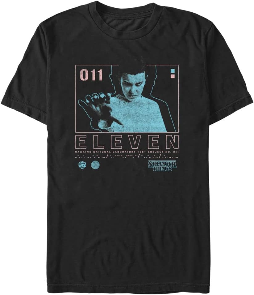 Мужская футболка с коротким рукавом Stranger Things, больших размеров, с инфографикой Одиннадцать