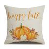 Thanksgiving Linen Pillowcase Autumn Pumpkin Print Pillow Cushion Cover
