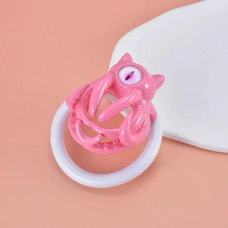 Cat Ear Octopus Chastity Cage Male Penis CB Lock Sexy Urethral Lock Anti-Cheating Device Sissy Accessories One-Eyed Rooster Cage