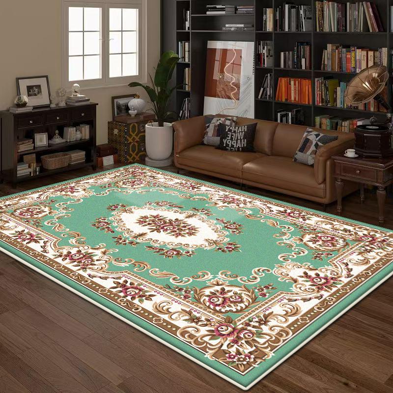 Living Room Rug European Style Large Size Coffee Tables Mat Non-slip Room Decoration Aesthetic Bedroom Carpet Machine Washable
