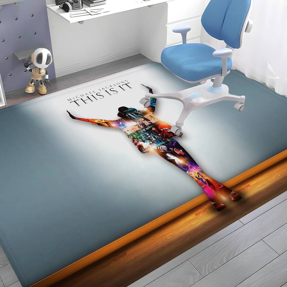 M-Michael J-Jackson Retro Room Mats Retro Multiple Choice Living Room Kitchen Rug Non-Slip Welcome Rug