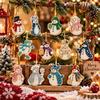 12 pcs Snowman Christmas  Painting Kit Santa Claus DIY Rhinestone Pendant Art Kit  Christmas