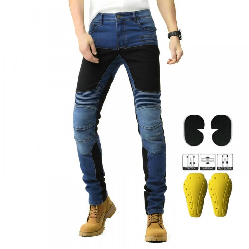 Mens Motorcycle Riding Jeans Pants Breathable Stretch Slim Fit Biking Sports Protective Gear