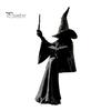 Декоративный подарок для коллекционеров - Безликая черная фигурка-сиделка на полку, 3D-печатная статуэтка волшебника с прочной матовой фигуркой, палочкой, книгой заклинаний,