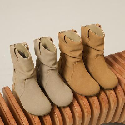 Винтажные ленивые ботинки-пиле в западном стиле Женские осенне-зимние новые ботинки Мартин Женские ботинки-рыцари Короткие ботинки Ботинки