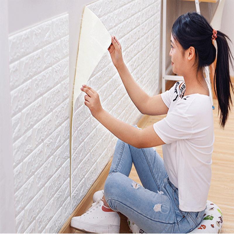 Foam 3D Wall Stickers Self Adhesive Wallpaper Panels Home Decor Living Room Bedroom House Decoration Bathroom Brick Wall Sticker