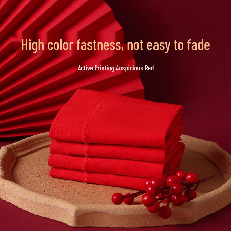 Langsana Women's Red High-Waist Tummy Control Cotton Briefs - 4 Pack