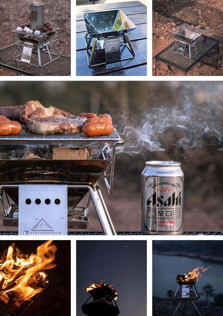 КЕМПИНГ MOON Костер Гриль Подставка для костра Самый маленький компактный костер Гриль Брезентовый чехол в мире X-MINI