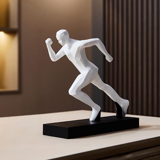 Male Runner Sculpture Abstract Resin Running Figurine Modern Home Decoration for