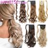 Long Wavy Wrap Around Clip In Ponytail Hair Extension Heat Resistant Synthetic Natural Wave Pony Tail Fake Hair