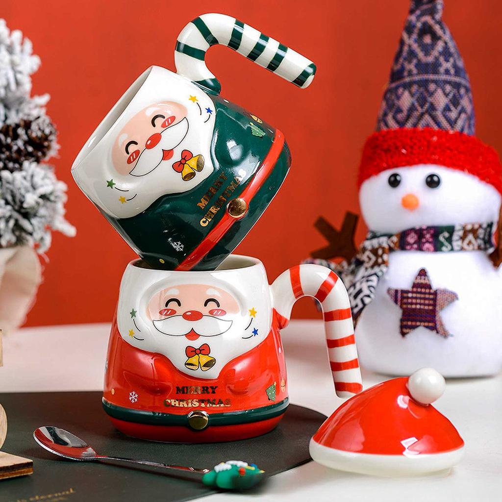 New Creative Cartoon Santa Claus Cup Ceramic Cup Christmas Holiday Gift Hand-painted Water Cup Souvenir Mug Cute Coffee Office