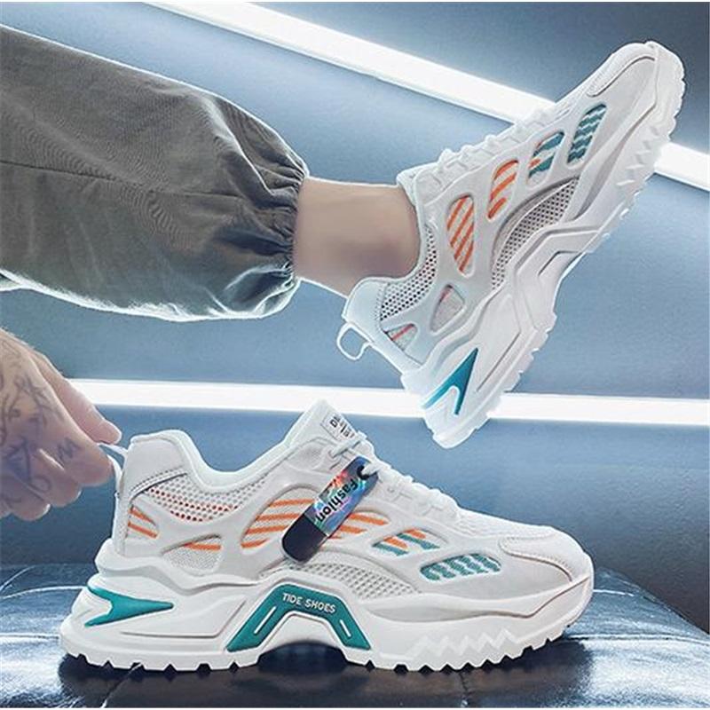 Мужская обувь дышащая универсальная сетчатая спортивная и досуговая беговая обувь черного цвета