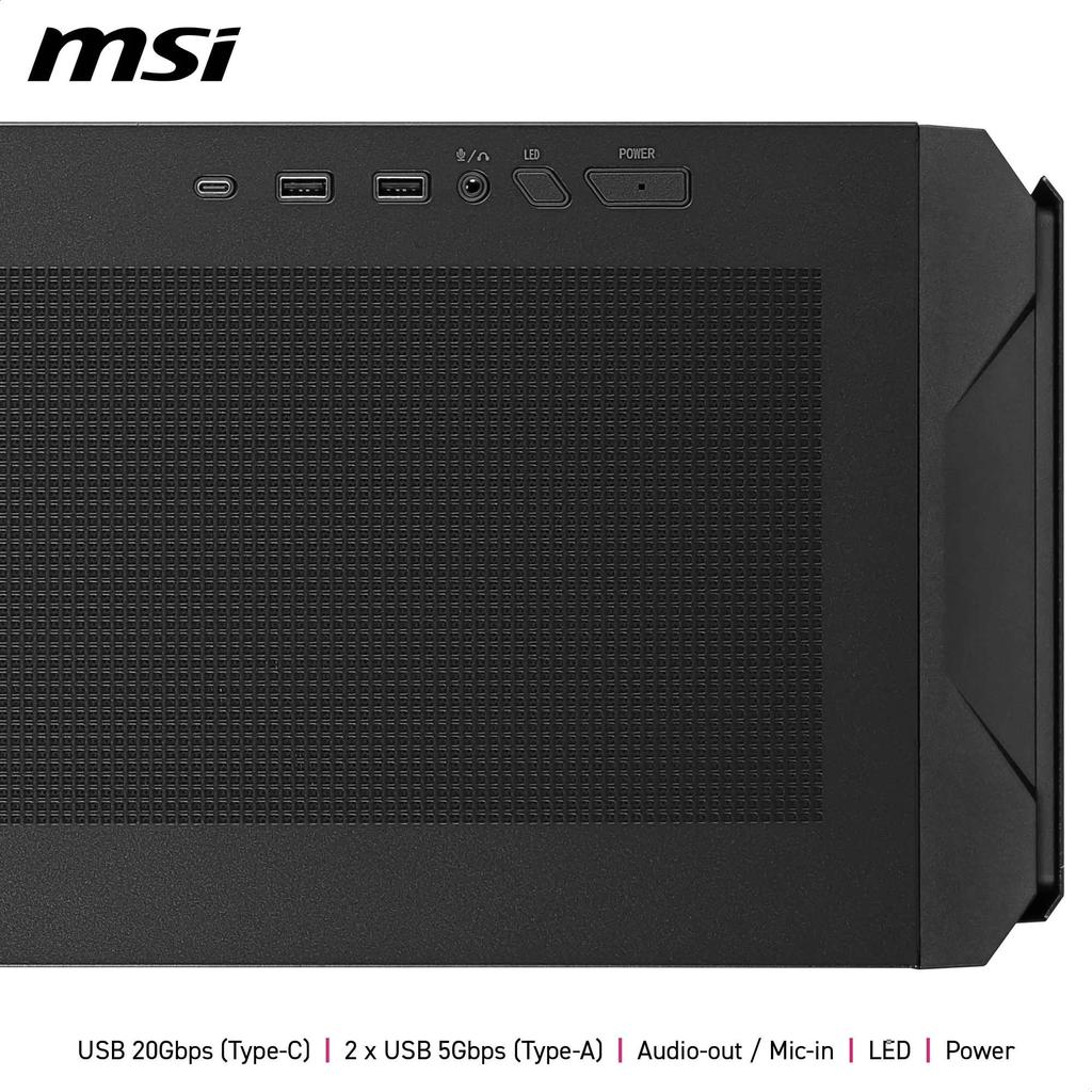 MSI MPG VELOX 300R AIRFLOW PZ Rear Connector Compatible Mid Tower ATX PC Case Black CS9309