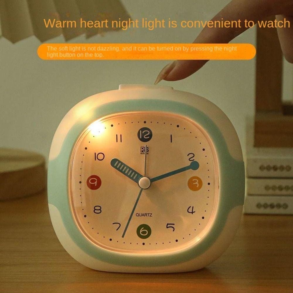 Anti-drop Alarm Clock with Night Light Tabletop Clock Cute Children Desktop Clock Student Learning